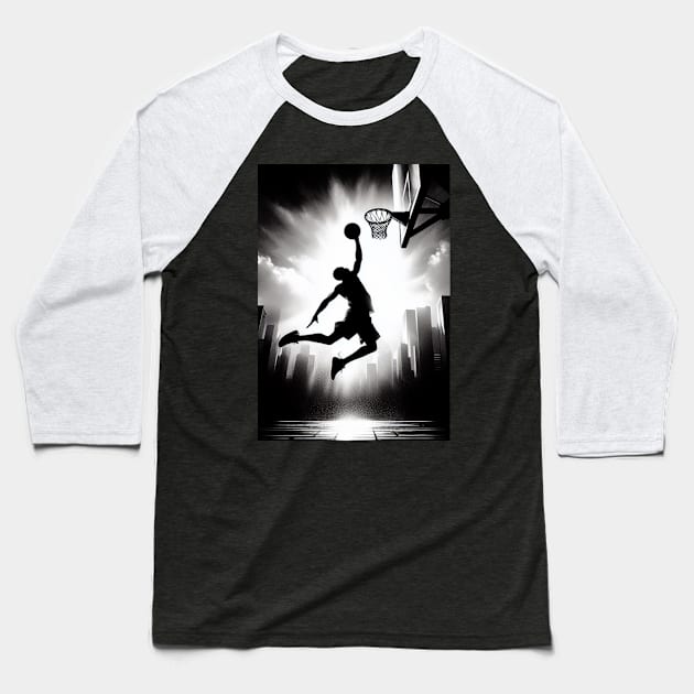 Basketball player going to the basket Baseball T-Shirt by Print Forge